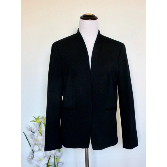 NEW! J.Crew Going-out Blazer Open Front Twill Black SZ 12 - Picture 12 of 16